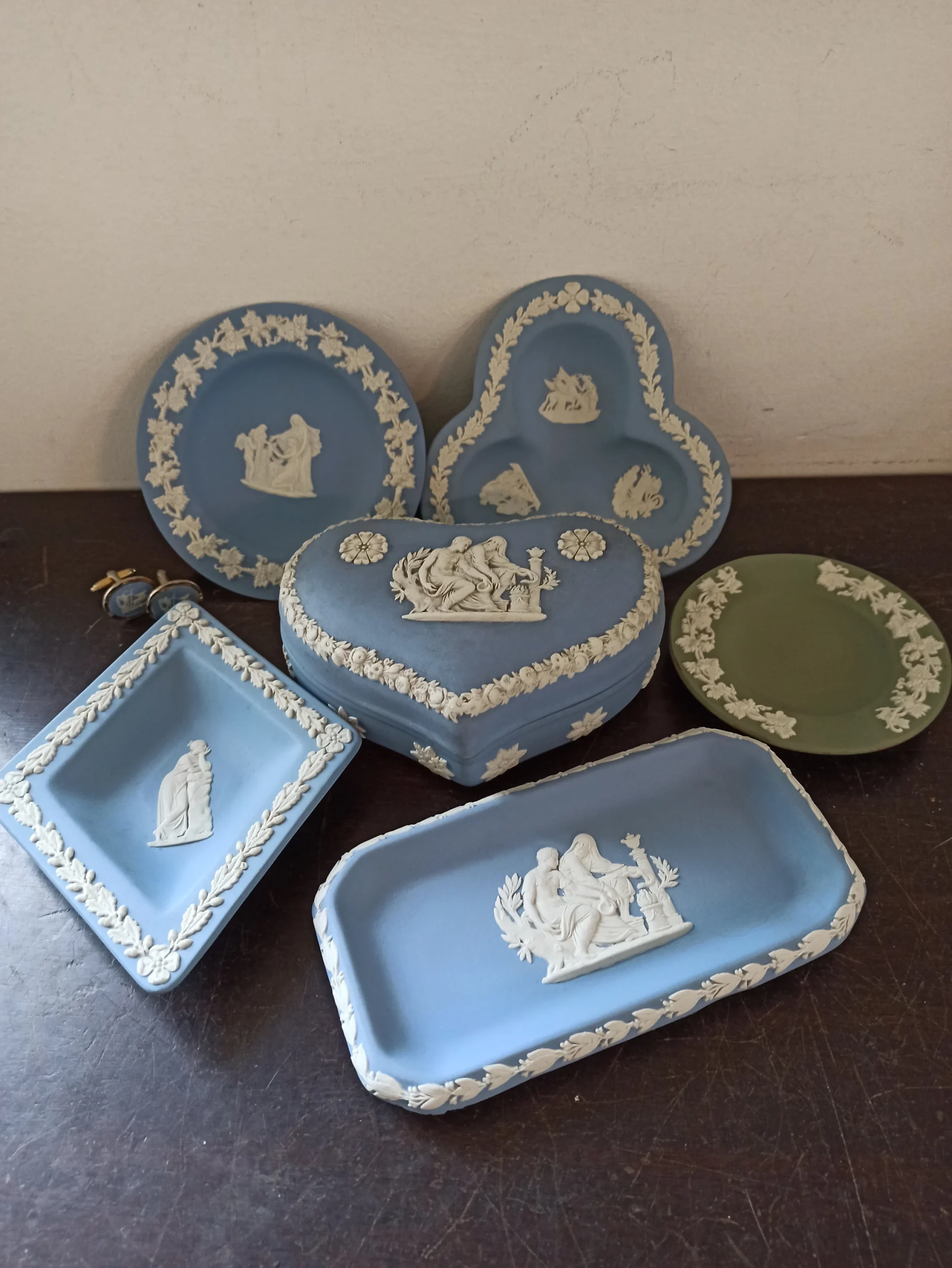 Wedgwood Jasperware Collectibles. Vintage Blue and Green. Very Good condition overall