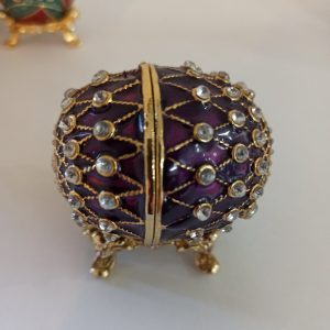Jewelled Enamelled Faberge Style Egg. Trinket Box. Very Good Condition.