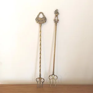 Vintage Brass Toasting Forks - Exmoor Imp, Country Cottage