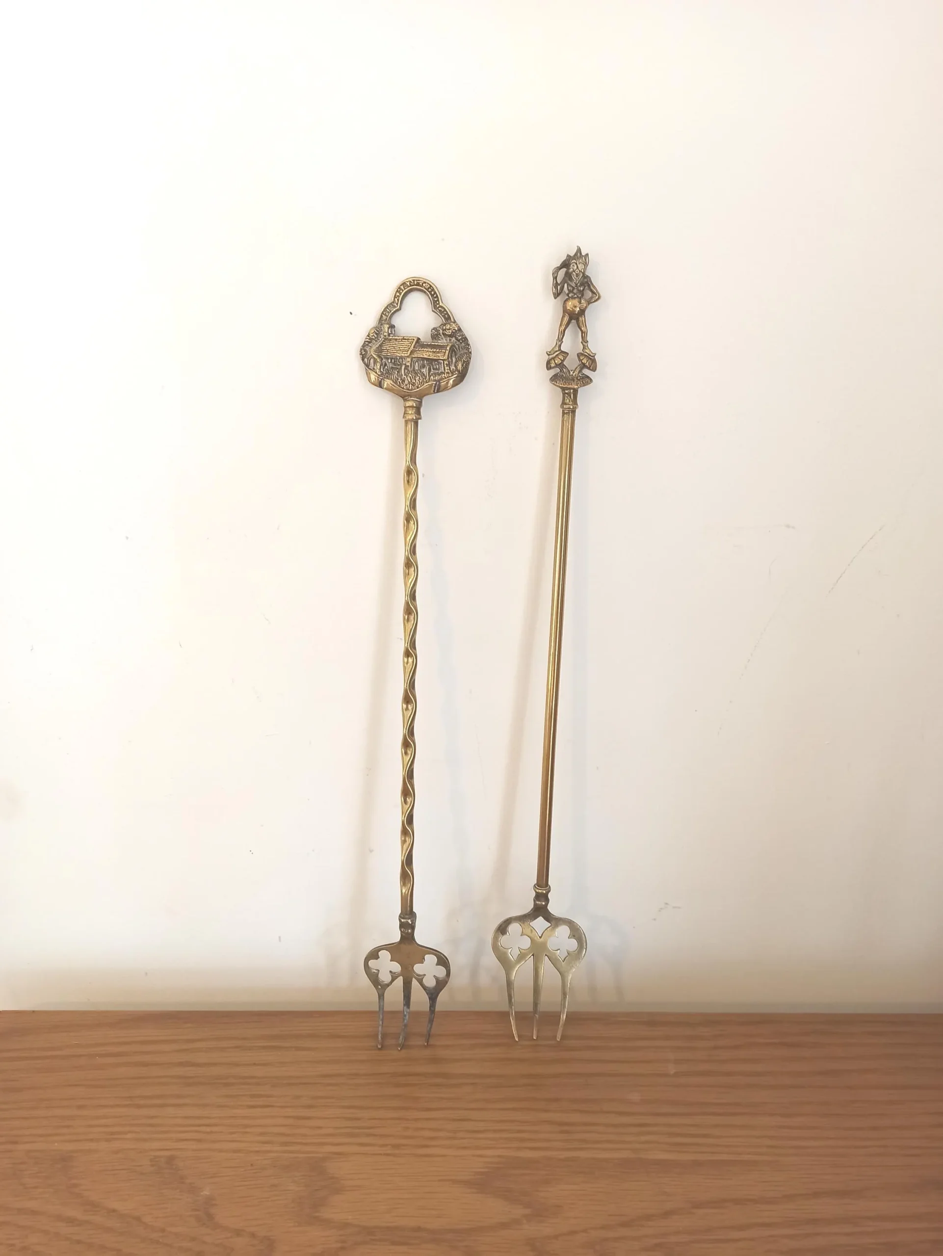 Vintage Brass Toasting Forks - Exmoor Imp, Country Cottage