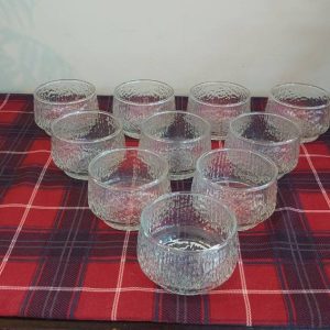 Ten (10) 1970s Glass Pudding Bowls - Immaculate Condition