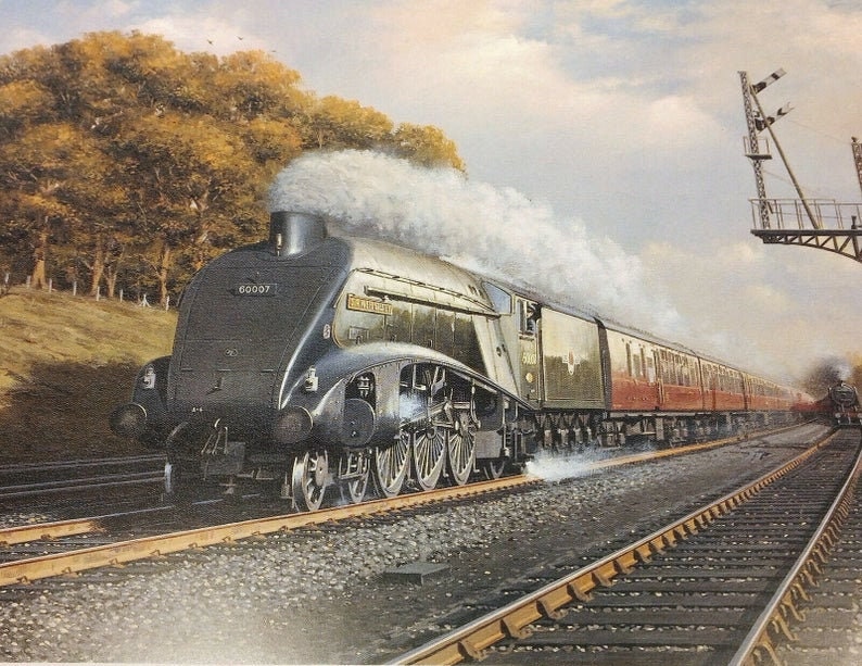 Set of Four Steam Train Picture Poster Prints - Unframed - Approx 12" x 10" - Image 3