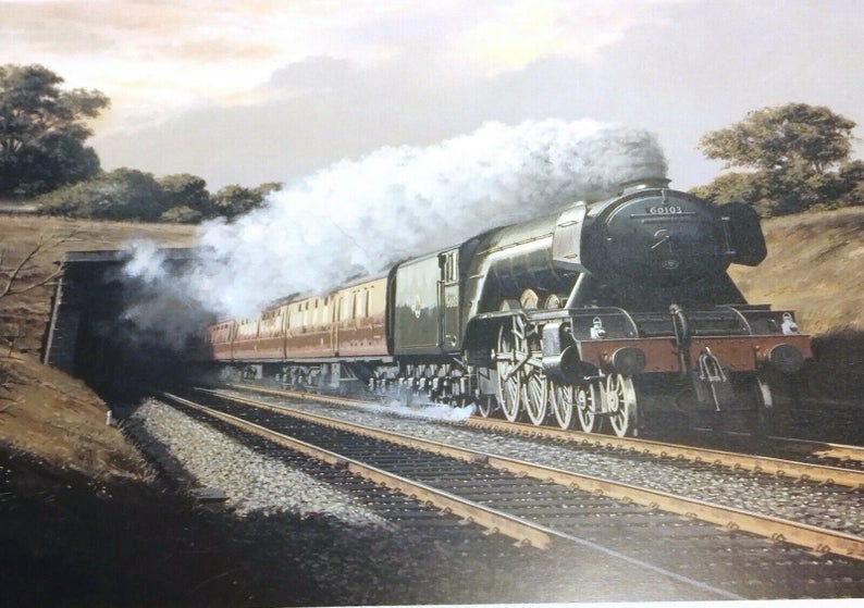 Set of Four Steam Train Picture Poster Prints - Unframed - Approx 12" x 10" - Image 5