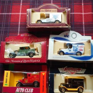 Set of 5 historic 'Days Gone By' miniature toy cars