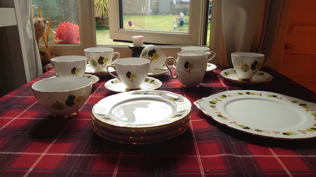 Gladstone "Leaves" 21 Piece Tea Service - Immaculate Condition - Image 5