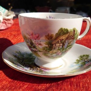 Royal Vale Country Cottage Cup and Saucer Duo - Pristine Condition #A573, 7382