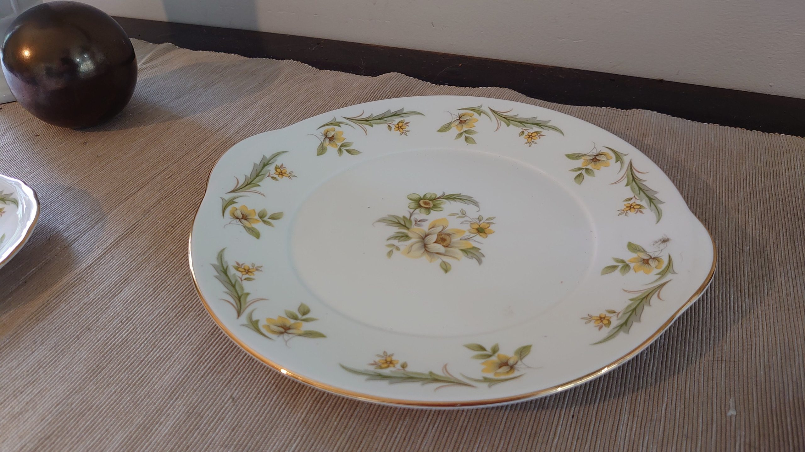 Three Piece Royal Grafton Yellow Rose Plate Set - Sandwich plate and 2x Side Plates - Very Good to excellent condition - Image 7