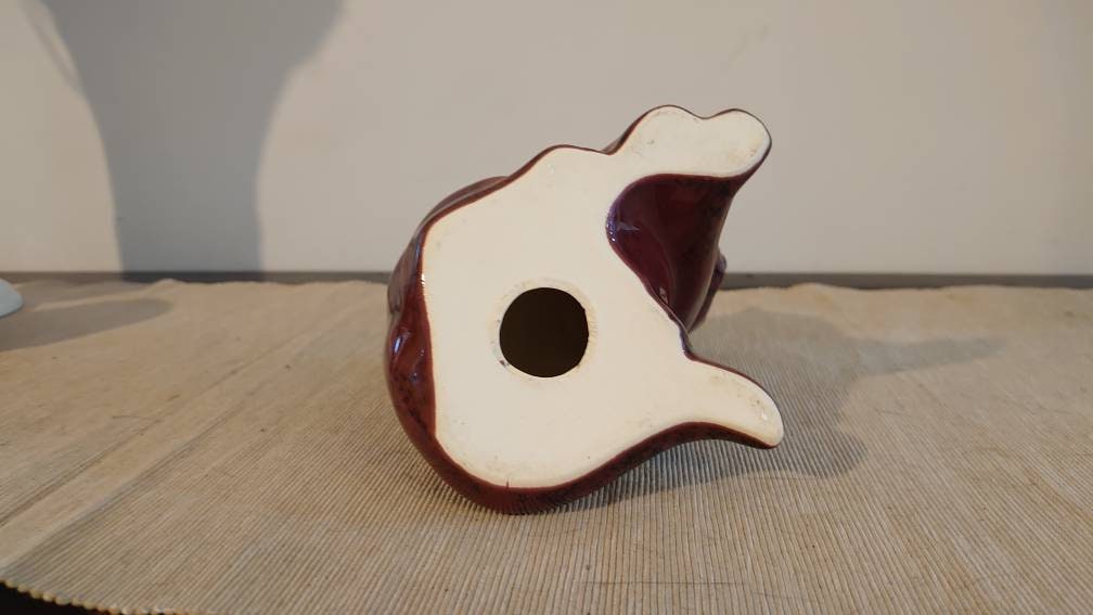 Vintage Burgundy Ceramic Cat - 14.5 cm - Image 5