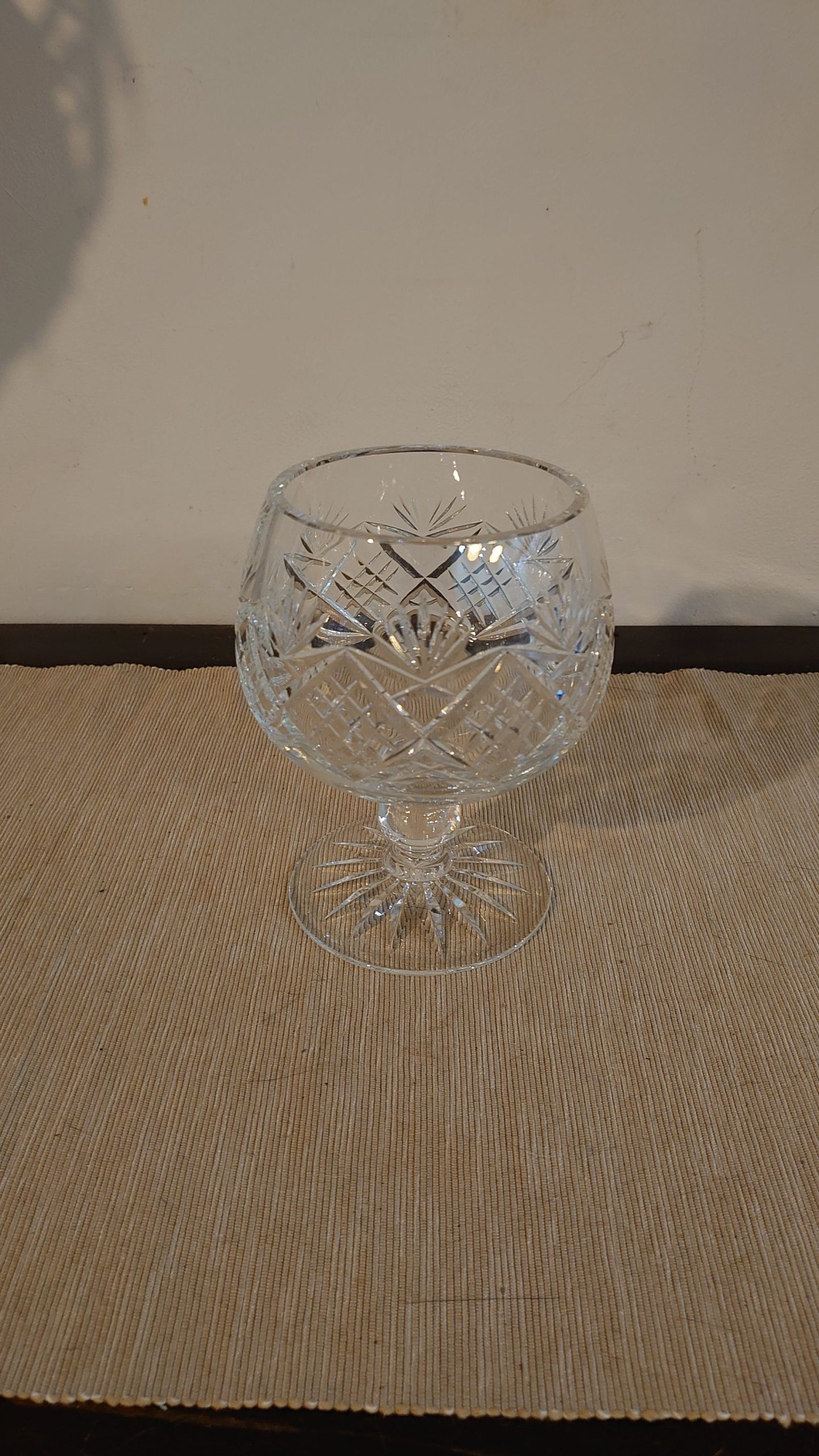 Large Lead Crystal Brandy Glass/Vase - Very Large and Heavy - Excellent Condition - 14cm high - Image 2