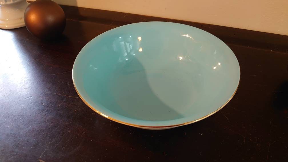 Alfred Meakin Water Lily Baby Blue and Gold Fruit Bowl c24m width - Image 4