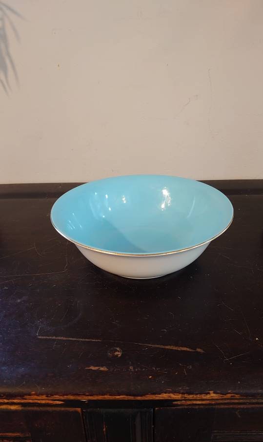 Alfred Meakin Water Lily Baby Blue and Gold Fruit Bowl c24m width - Image 5