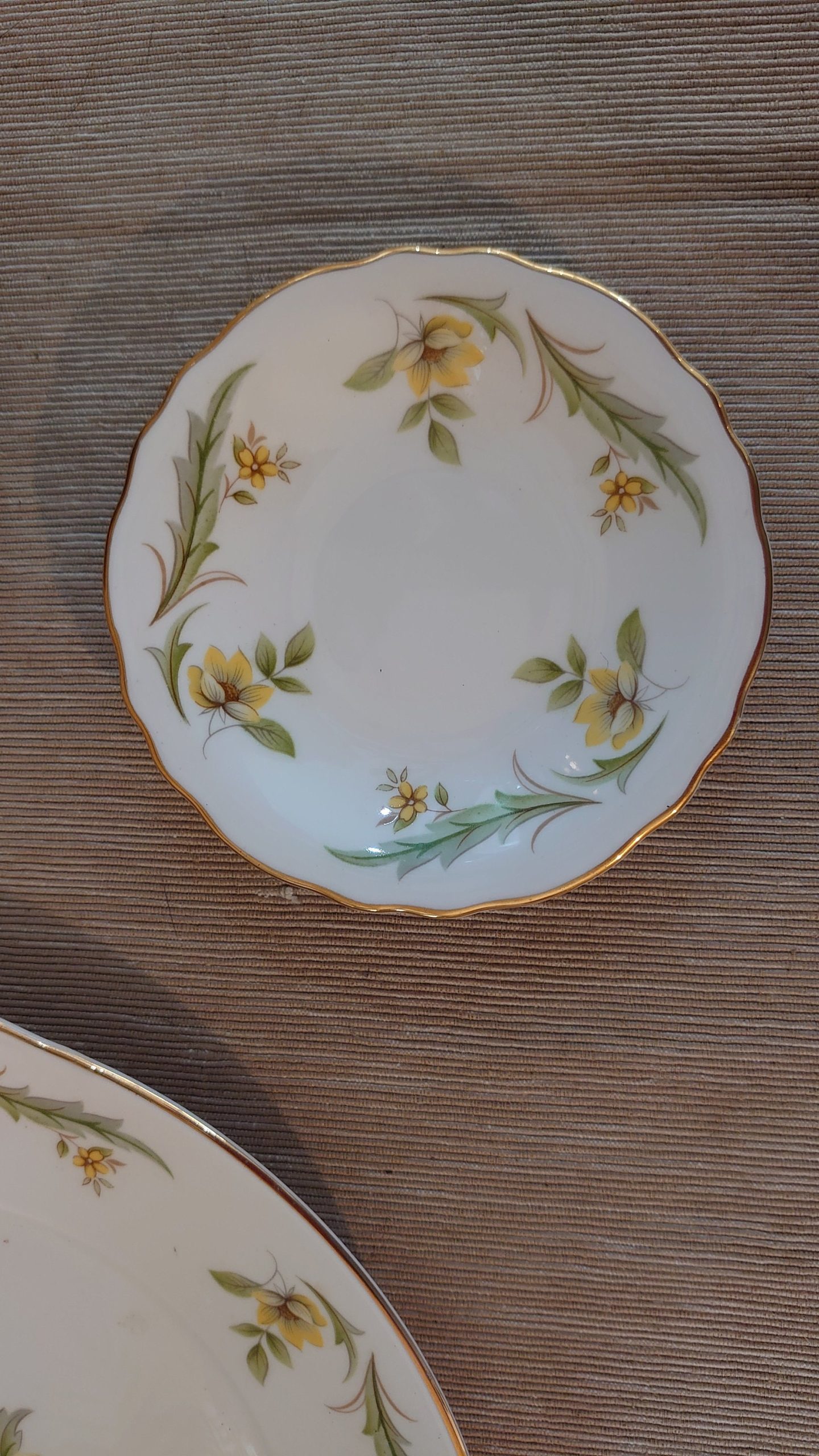 Three Piece Royal Grafton Yellow Rose Plate Set - Sandwich plate and 2x Side Plates - Very Good to excellent condition - Image 3
