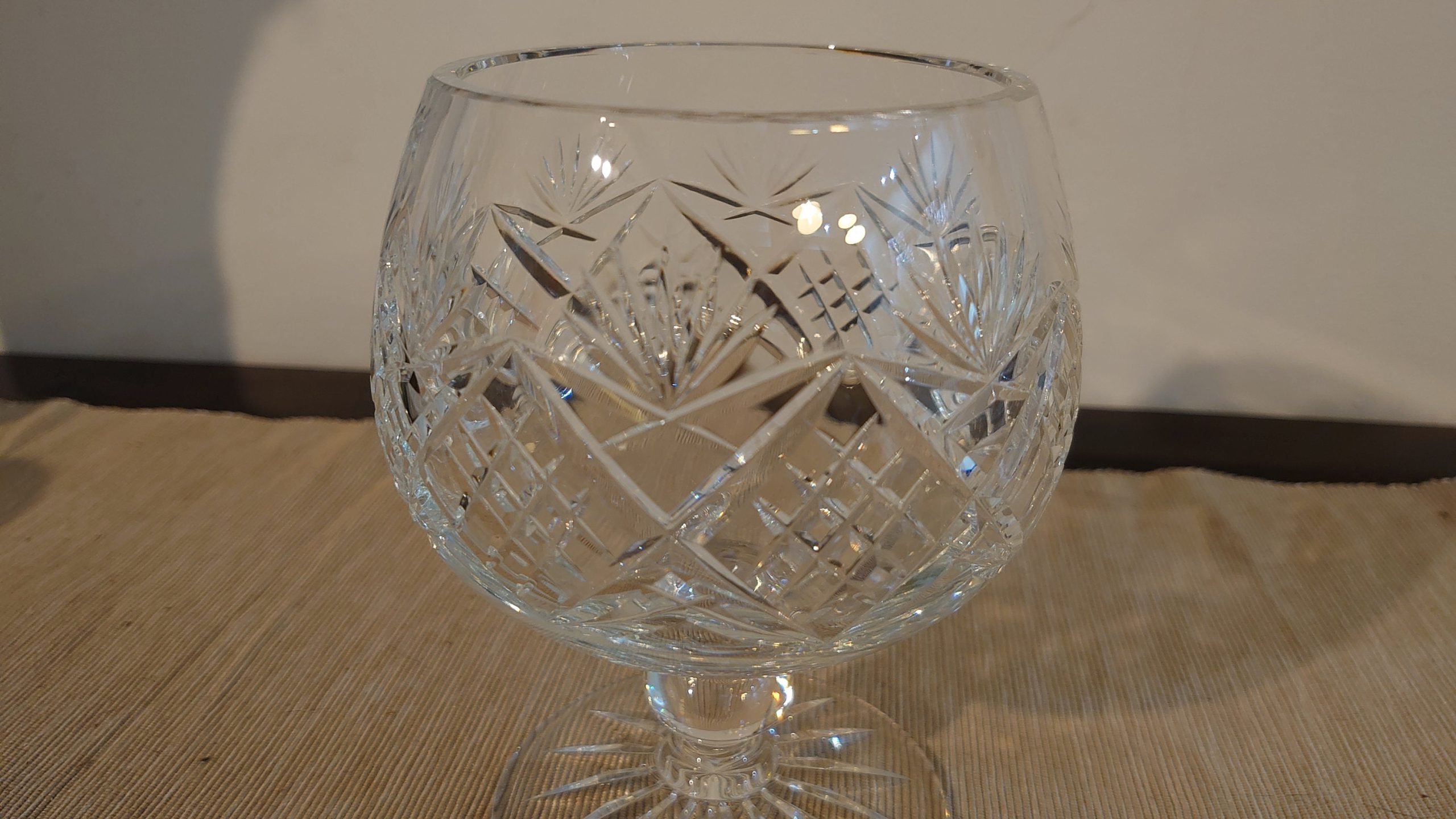 Large Lead Crystal Brandy Glass/Vase - Very Large and Heavy - Excellent Condition - 14cm high - Image 5