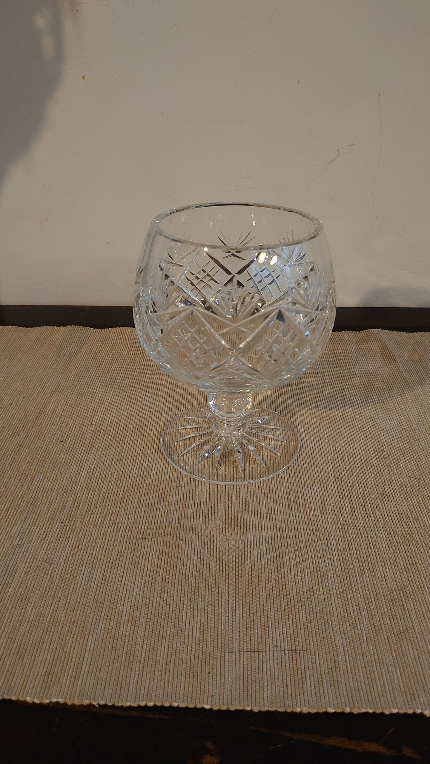 Large Lead Crystal Brandy Glass/Vase - Very Large and Heavy - Excellent Condition - 14cm high
