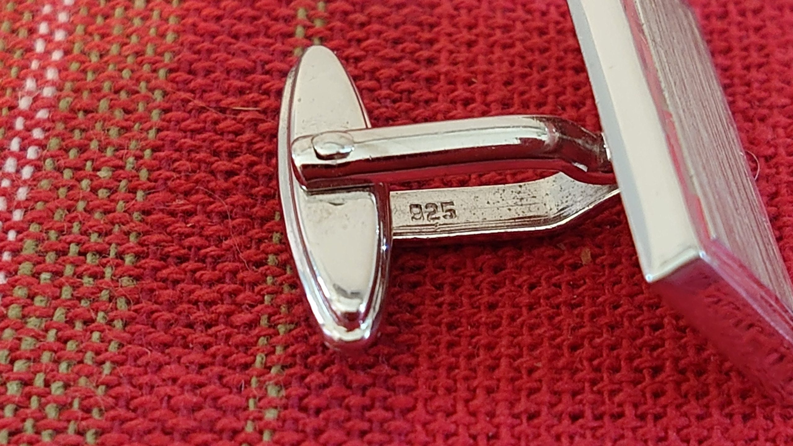 Solid Sterling Silver Cufflinks (925 as pictured) - Wedding Accessories, Father's Day Gift. Sleek Chrome Effect Modern Design - Unboxed - Image 5
