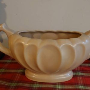 Dee Cee Stoneware Mantel Vase - likely 1960s to 1970s -Light Pink - 41cm wide