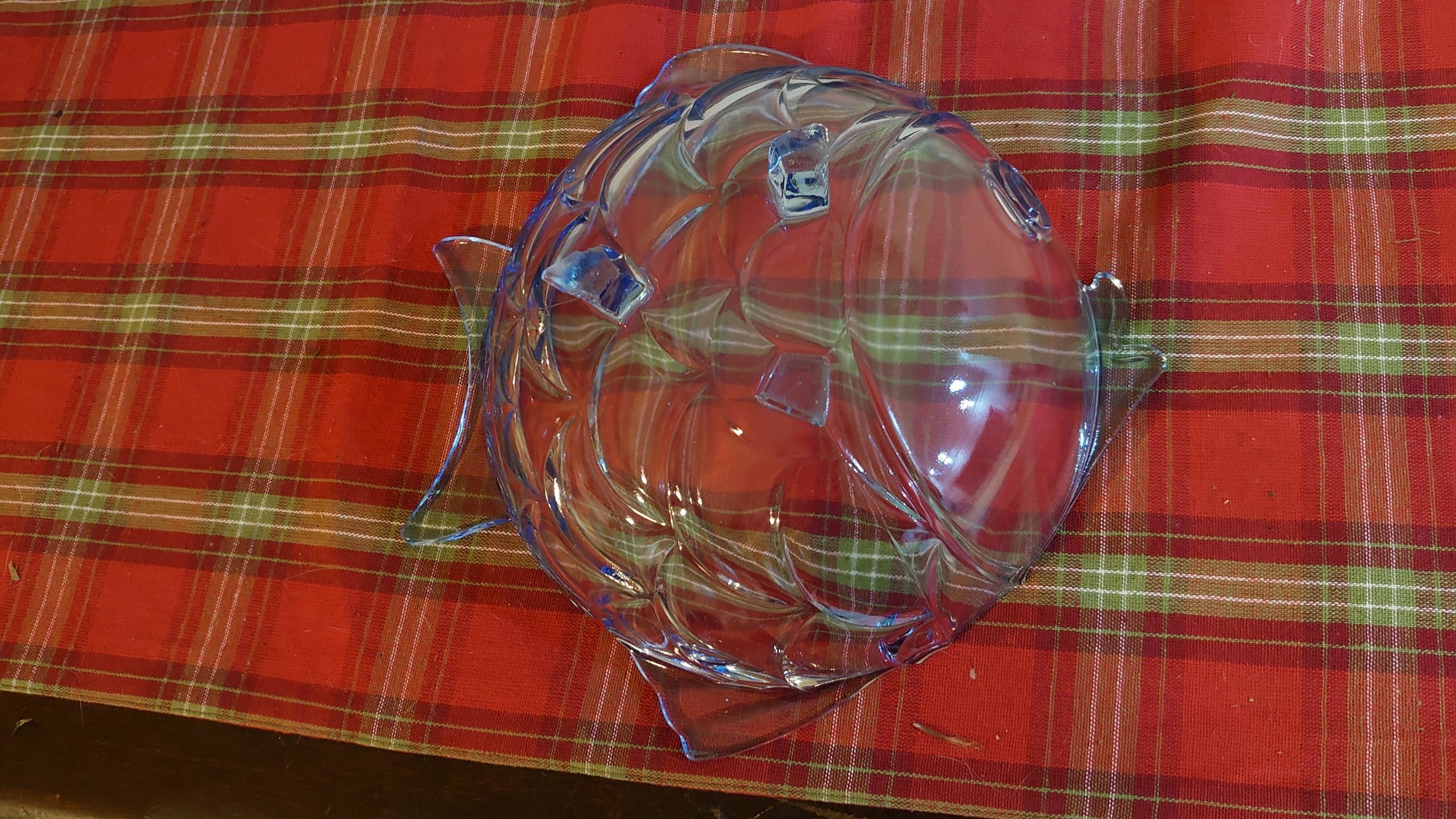 Large Blue Glass "Fish" Bowl - Excellent condition - 26.5cm diameter - Image 5