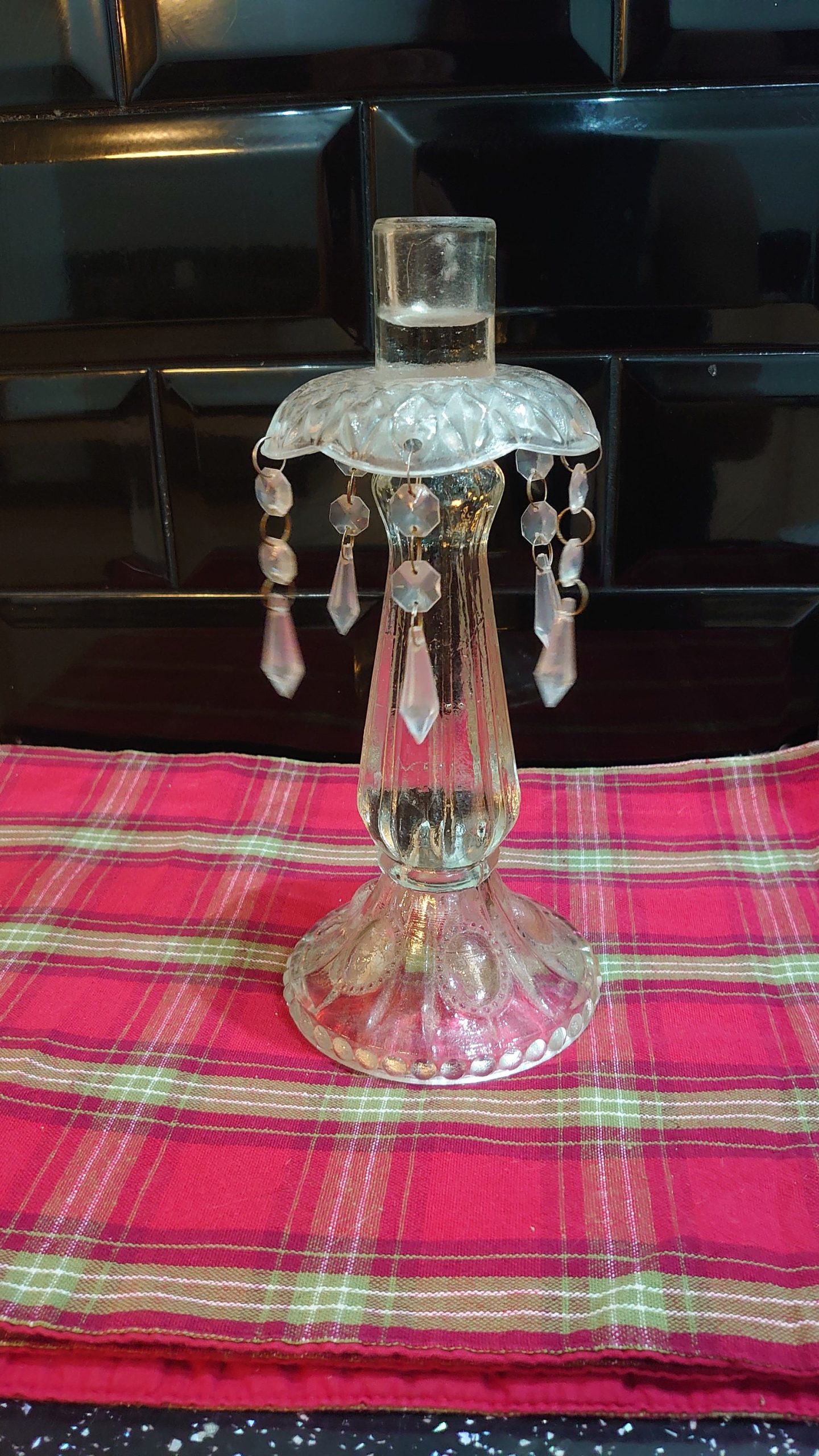 Dinner Candle Candlestick with Pendant beads - Image 5
