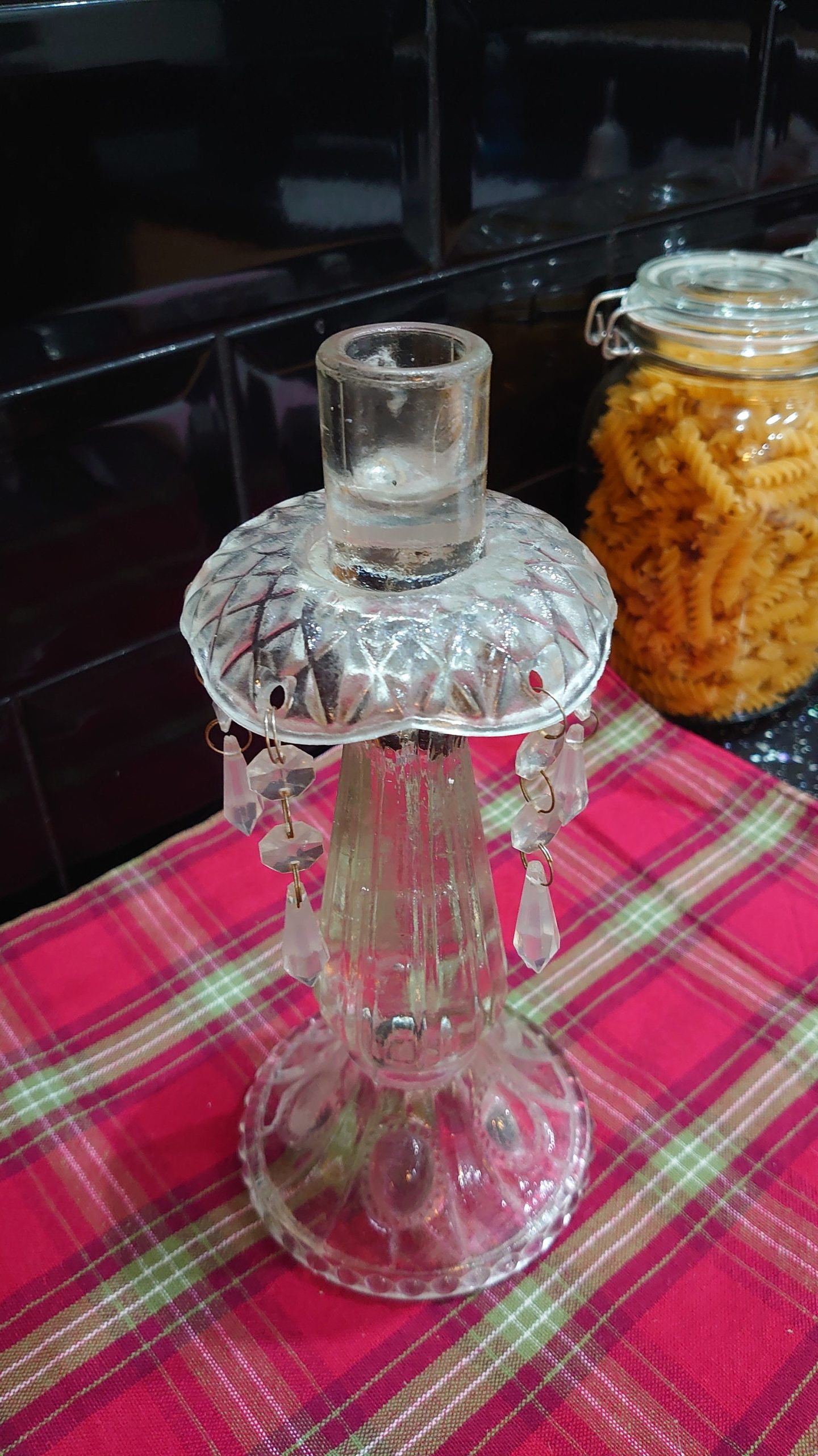 Dinner Candle Candlestick with Pendant beads - Image 7