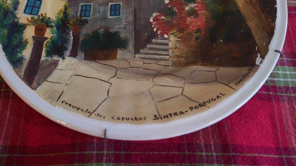 Portuguese Wall Plate - Convento dos Capuchos - Sintra - Portugal. Famous Historical Portuguese Convent. Hand painted - Image 4
