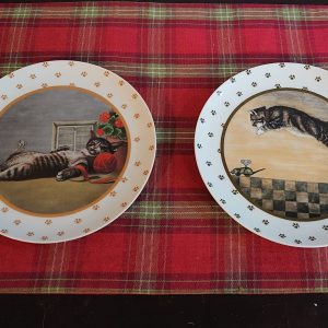 Two Decorative Pussy Cat Plates from Herrero - Japan - Excellent Condition