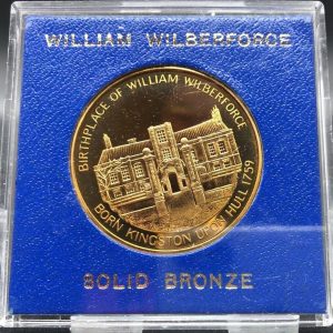 Large Bronze Coin Commemorating 150 years of William Wilberforce - instrumental in the abolition of slavery in the British Empire in 1833 -