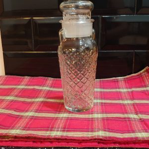 Cut Glass Diamond Pattern Decanter - Large Stopper - Rotating Pourer - Very Good to Excellent Condition c 500ml
