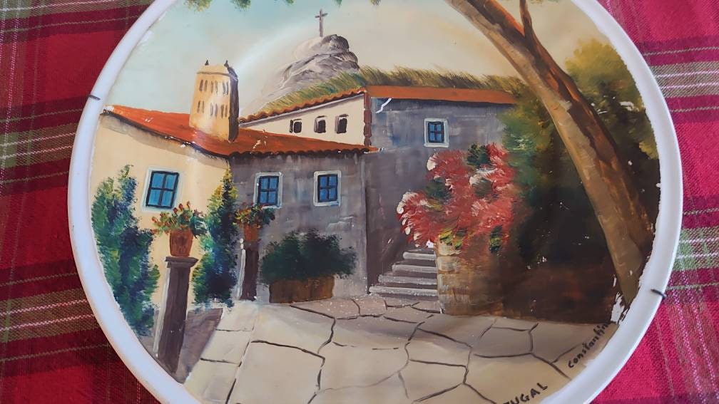 Portuguese Wall Plate - Convento dos Capuchos - Sintra - Portugal. Famous Historical Portuguese Convent. Hand painted - Image 2