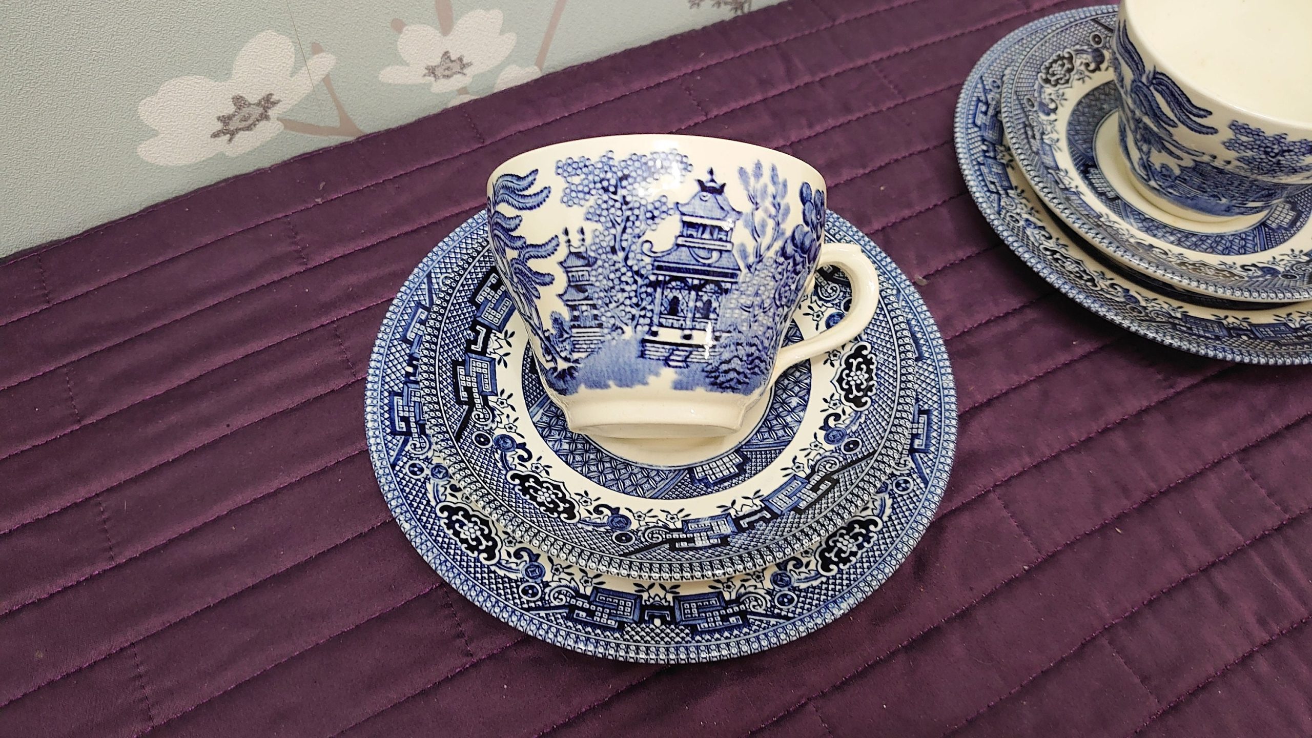 Ringtons Tea Ltd Six Piece Tea Set - 2 Blue and White Trios of Cup, Saucer and Side Plate in Commemorative Rington's Box - Very Good Cond. - Image 5