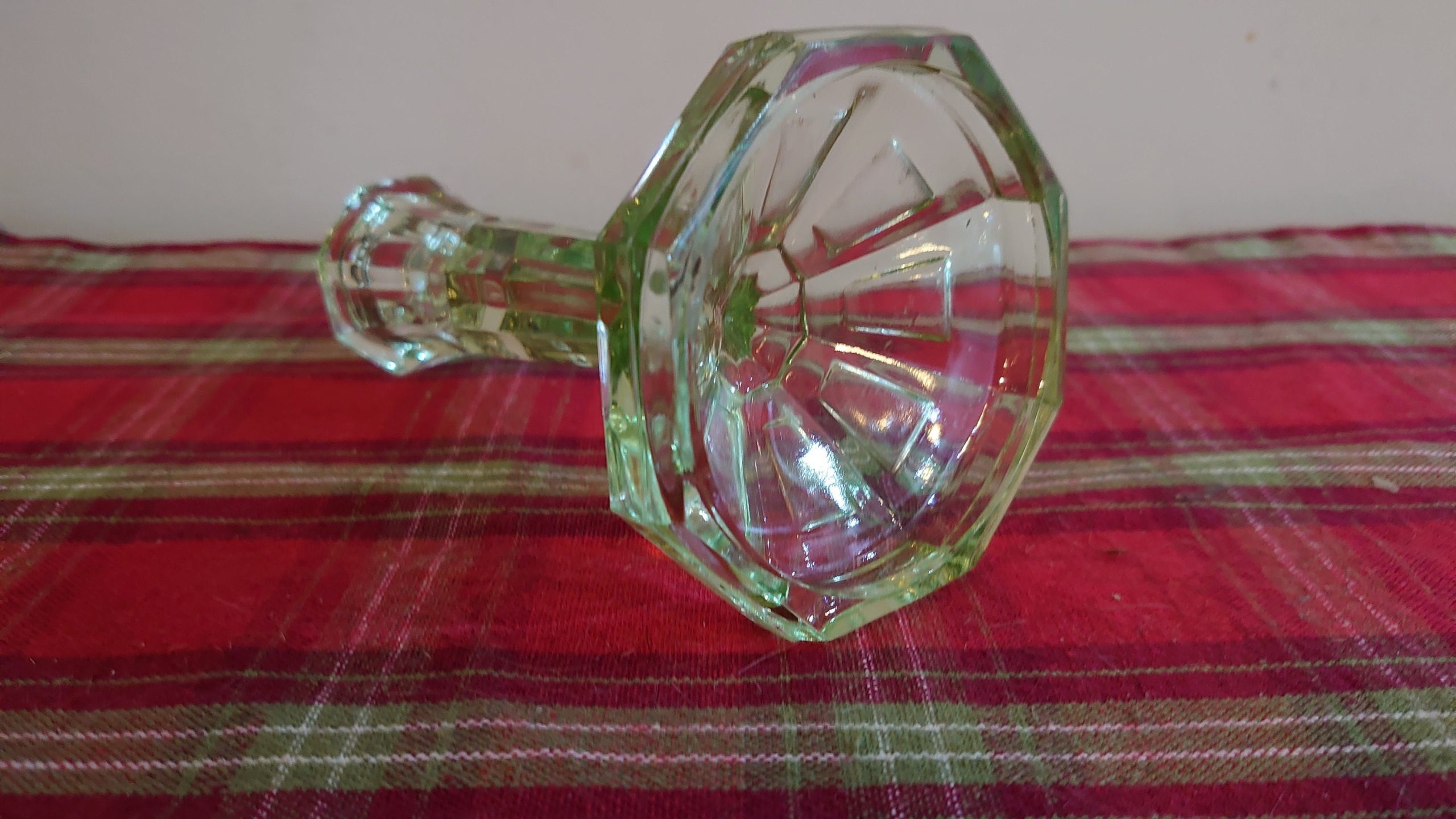 Candlestick and Bowl Group - Vanity Set - Pale Green Glass - Very Good to excellent condition - Some Victorian Glass - Image 10