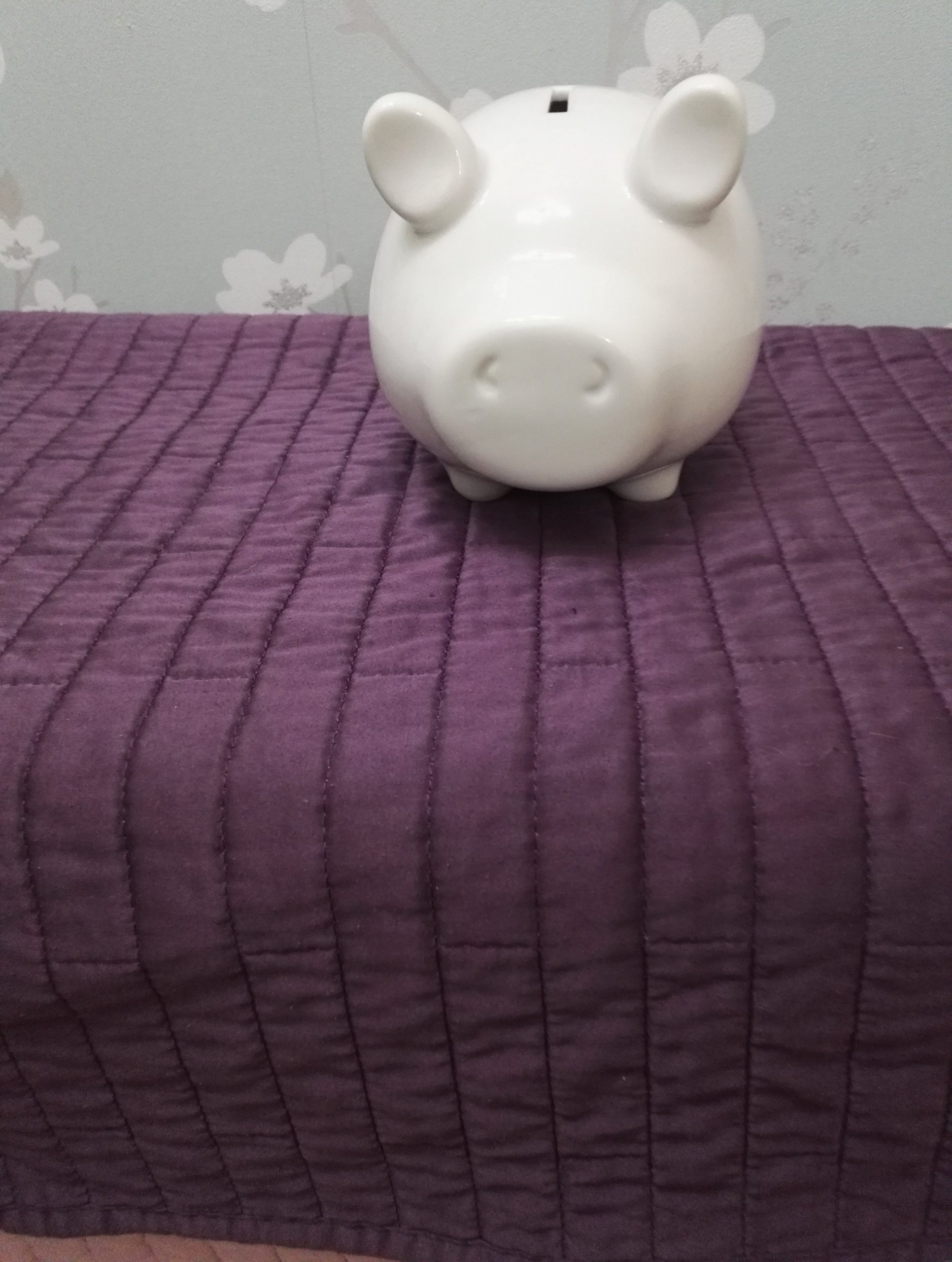 White Ceramic Piggy Money Box - Excellent Condition 13cm tall to top of Ear - Width 21cm - Image 6