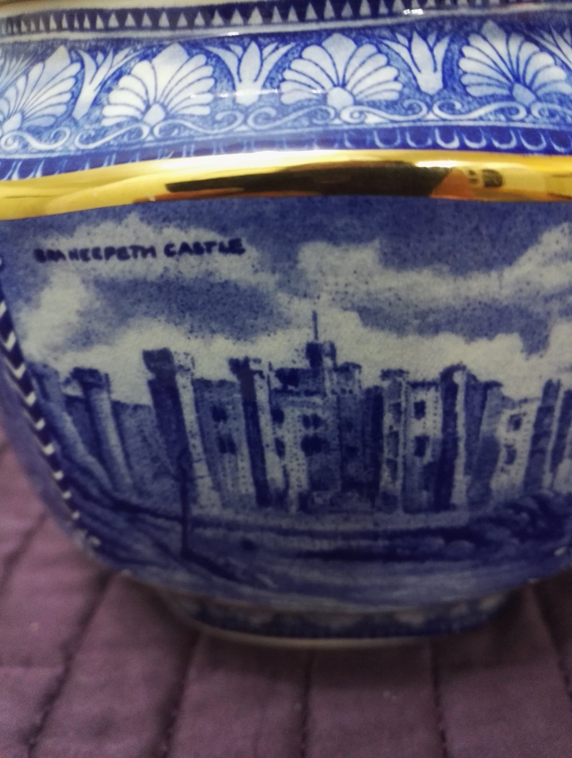 Blue and White Rington's Millennium Tea Caddy / Storage Jar - in Very Good to Excellent Condition - with Windsor Castle patterning - Image 3