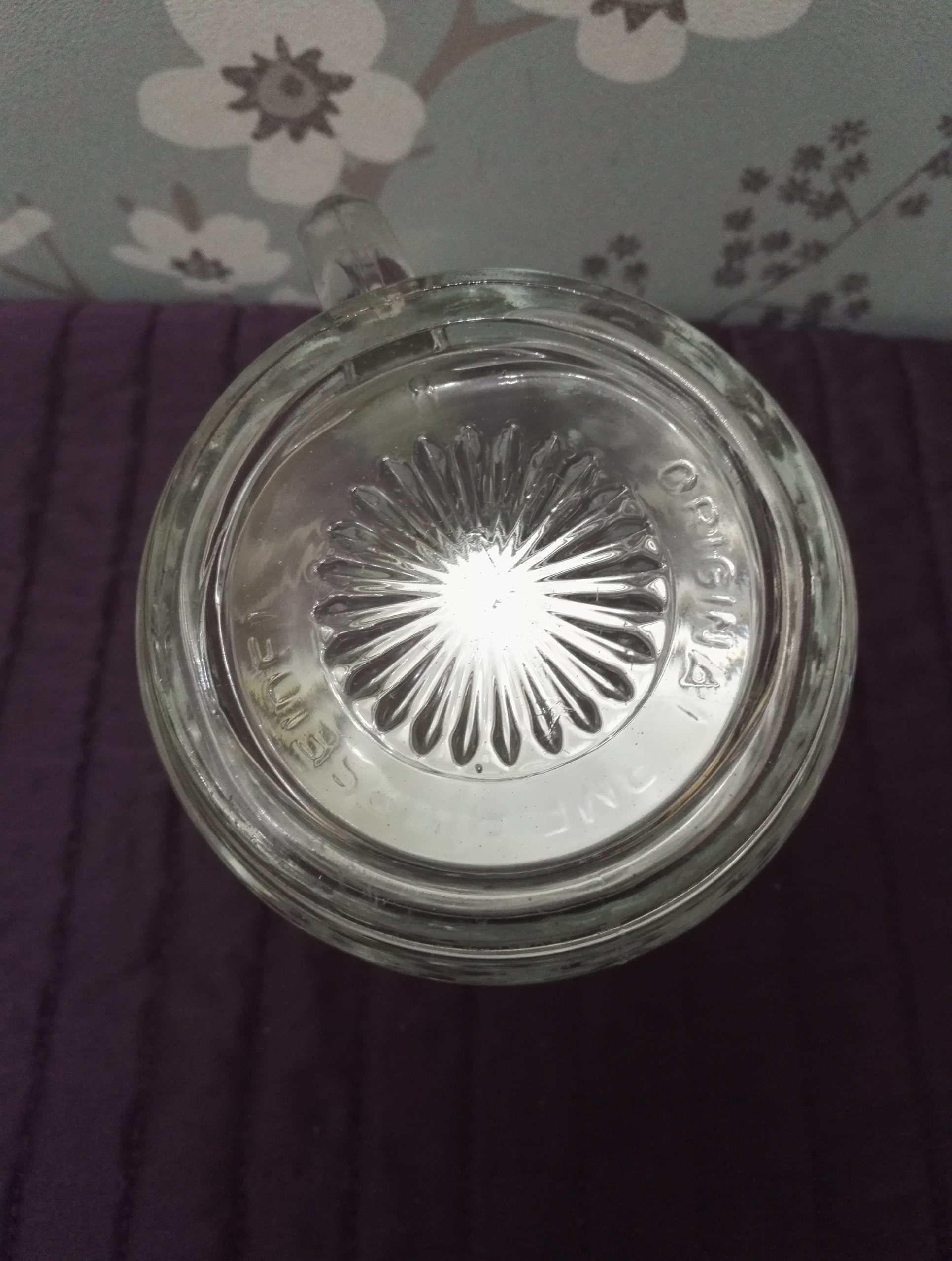 Large Glass Stein with Pewter Metal Lid - 15.5cm to top of handle - 8cm in diameter - Excellent Condition - Image 7