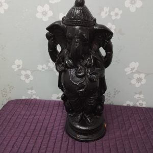 Very Large Clay or Terracotta Hindu Deity Ganesh - Painted Black - Acceptable to Good condition
