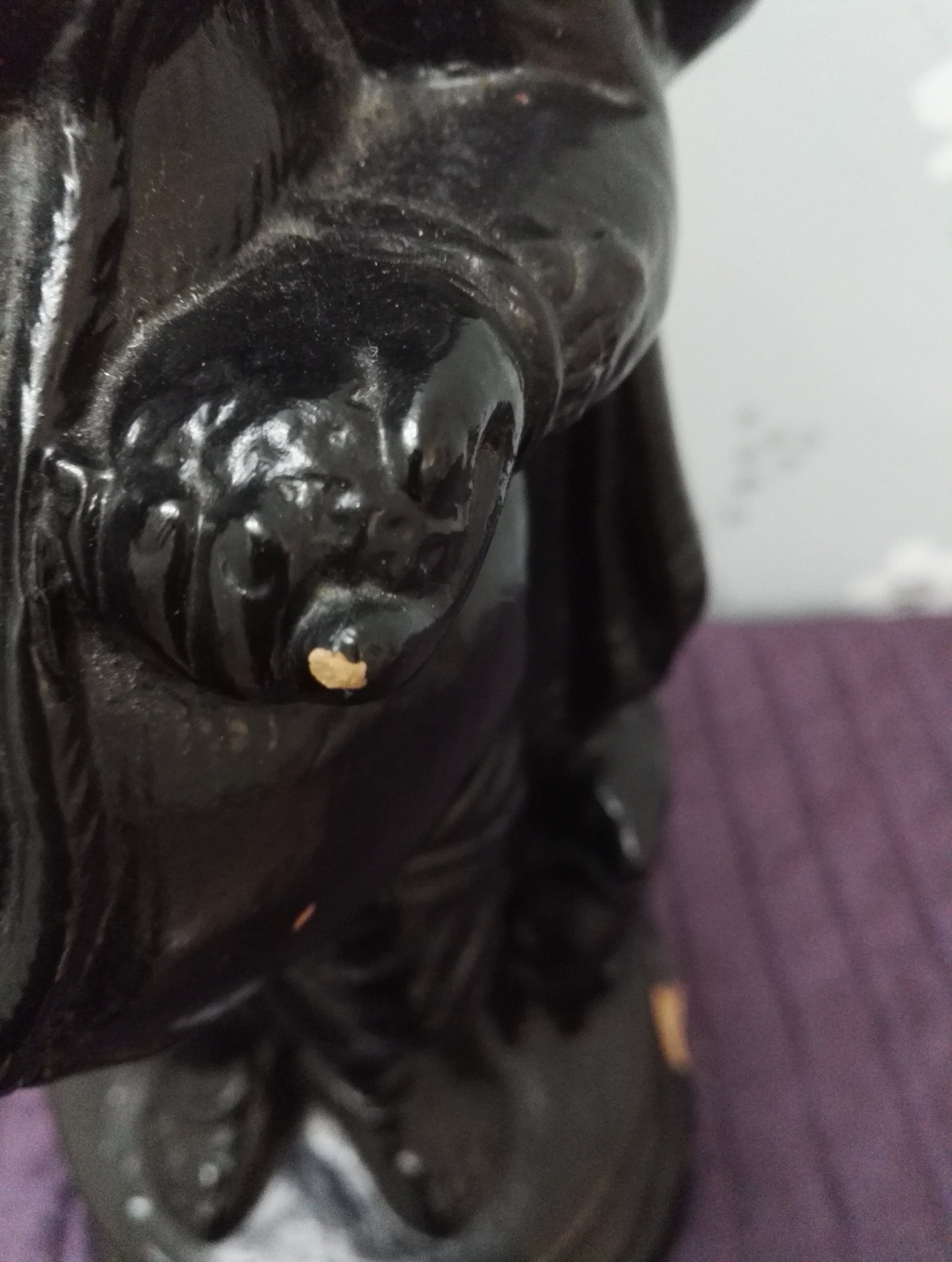 Very Large Clay or Terracotta Hindu Deity Ganesh - Painted Black - Acceptable to Good condition - Image 5