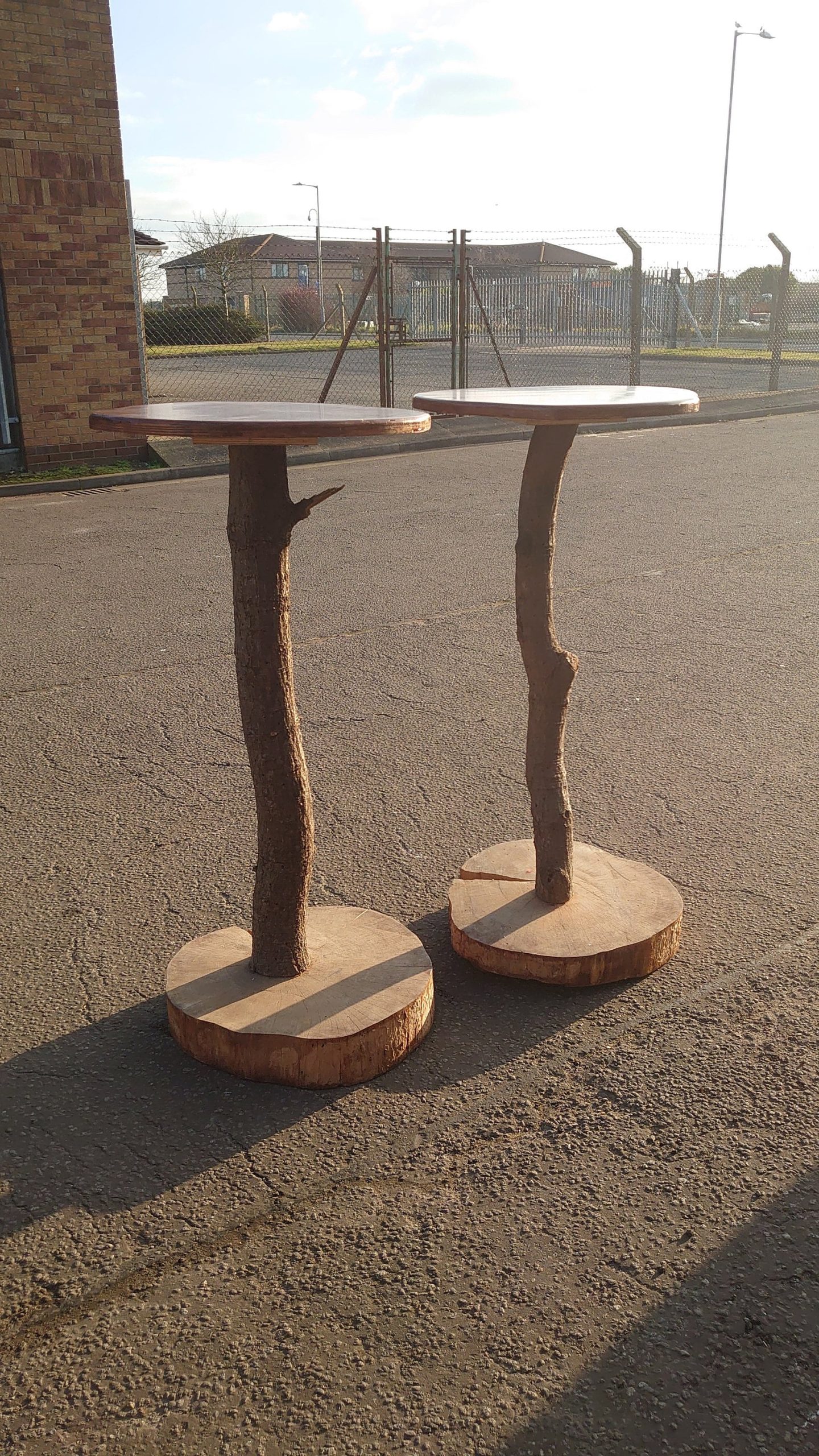 Two Handmade Wooden Bar Tables - 1.2m tall - Good to Very Good condition - Unique Find! - Image 4