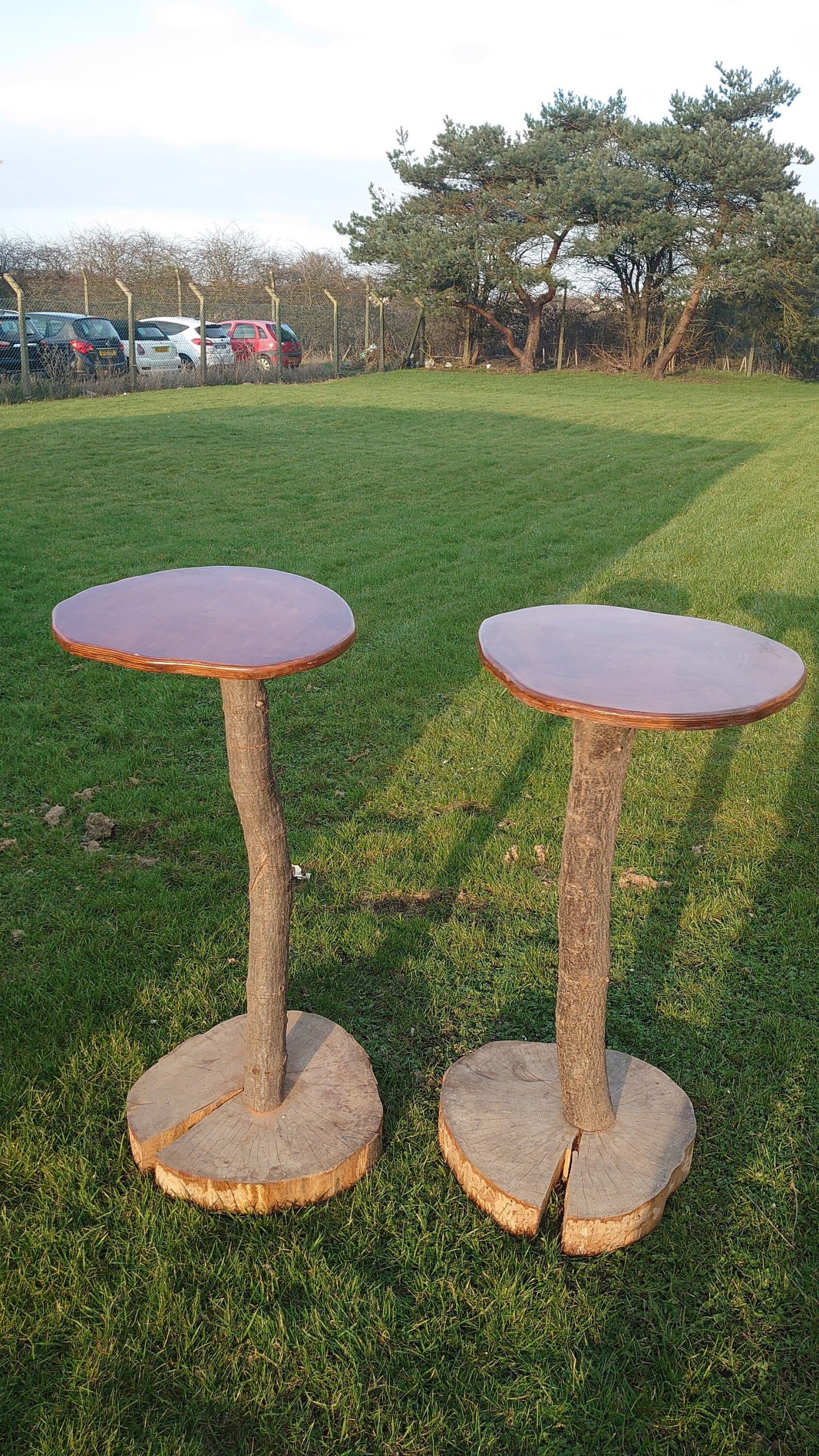 Two Handmade Wooden Bar Tables - 1.2m tall - Good to Very Good condition - Unique Find! - Image 3
