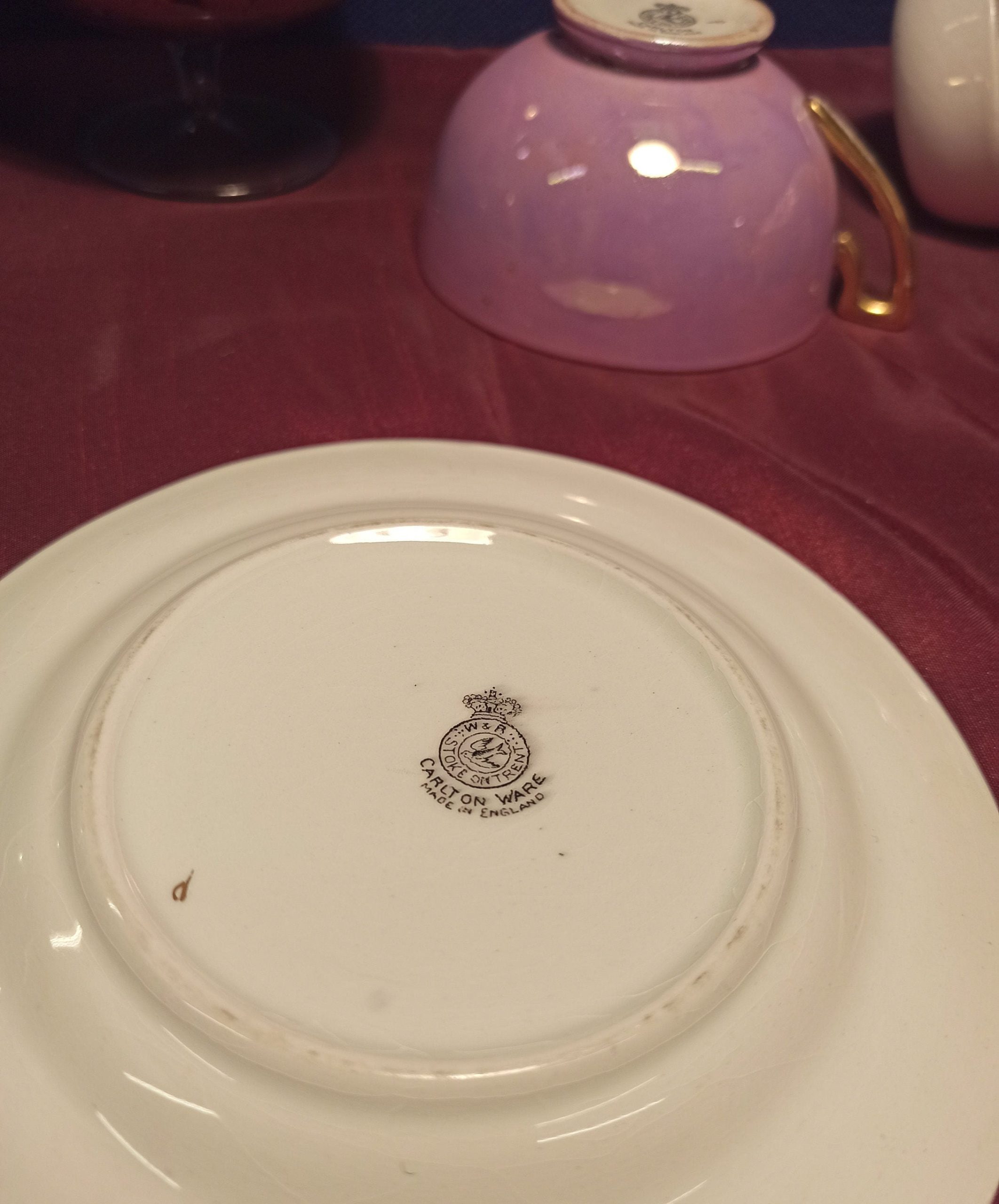 Carlton Ware Lustre Cup and Plate - Image 6