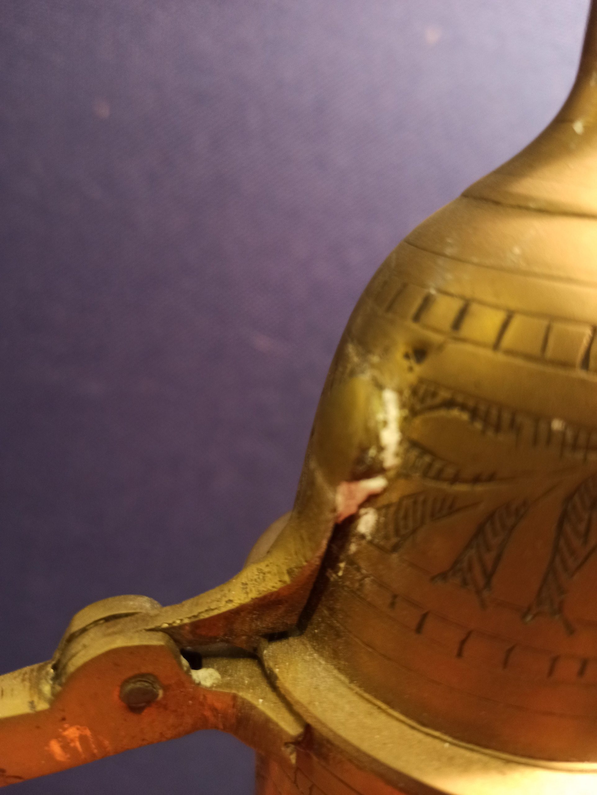 Antique Arabian Brass Jug - Moroccan - Hinged Lid - Good Condition - Image 7