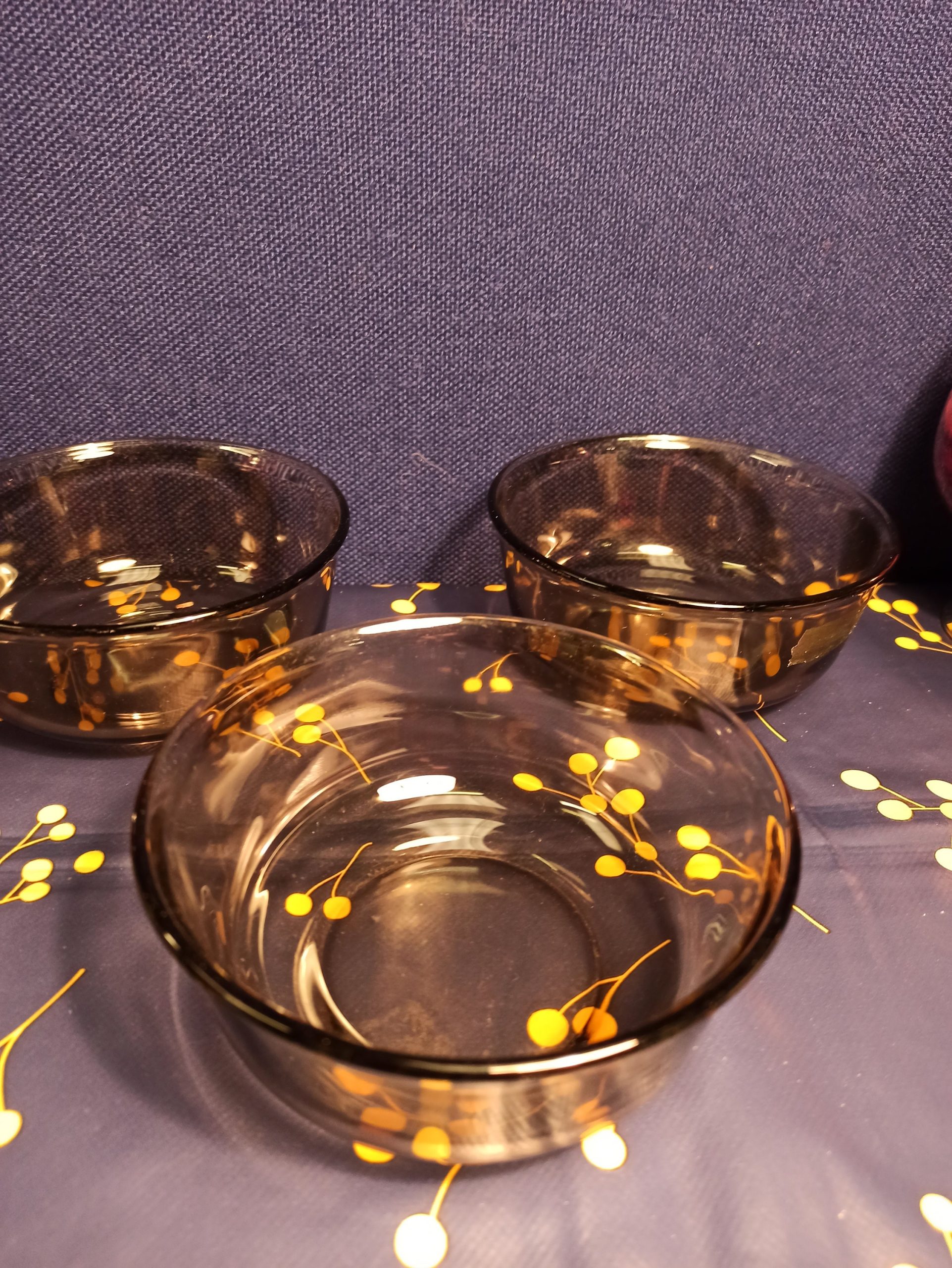 Trio of Smoked Glass Decorative Bowls - Image 3
