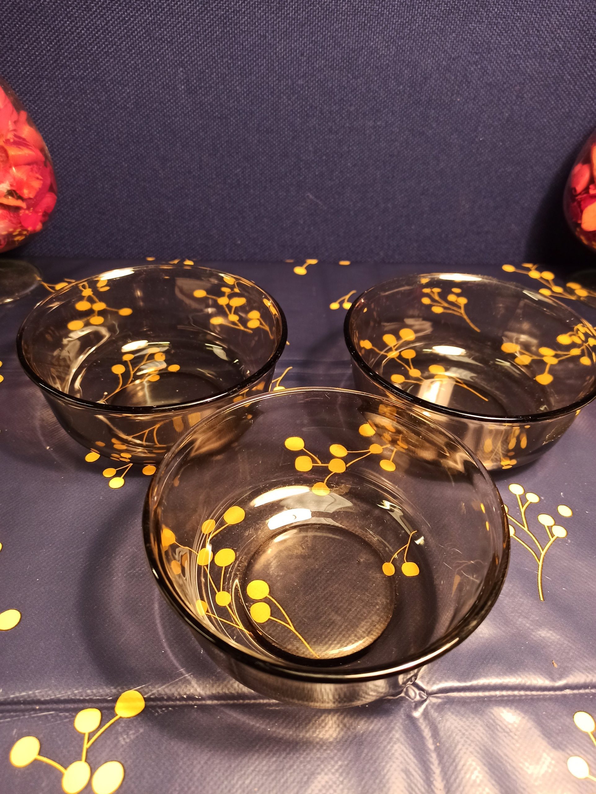 Trio of Smoked Glass Decorative Bowls - Image 5