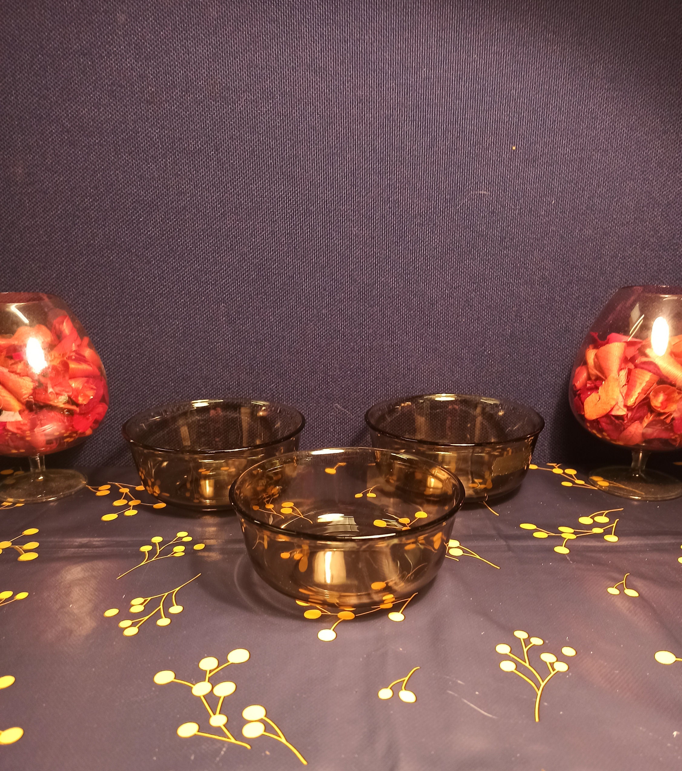 Trio of Smoked Glass Decorative Bowls - Image 2