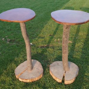 Two Handmade Wooden Bar Tables - 1.2m tall - Good to Very Good condition - Unique Find!