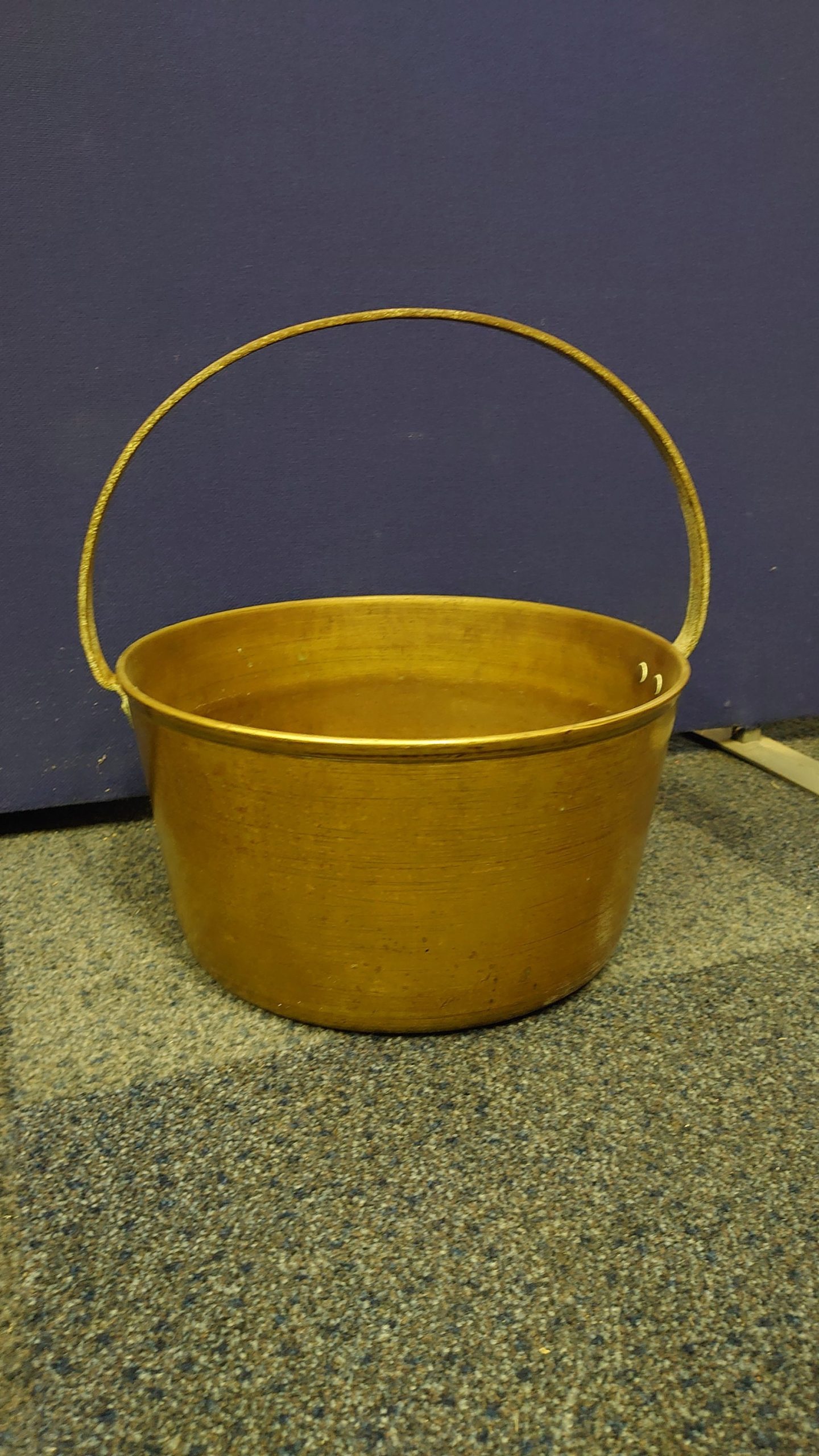 Medium Antique Victorian Brass Jam Pan - Good condition - 38cm diameter - 38cm tall - Working Condition! - Image 2