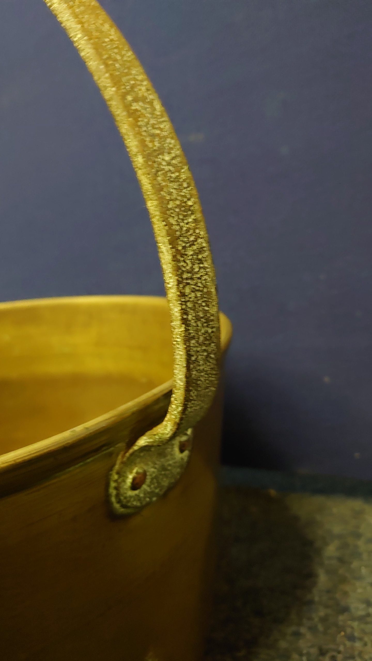 Medium Antique Victorian Brass Jam Pan - Good condition - 38cm diameter - 38cm tall - Working Condition! - Image 5