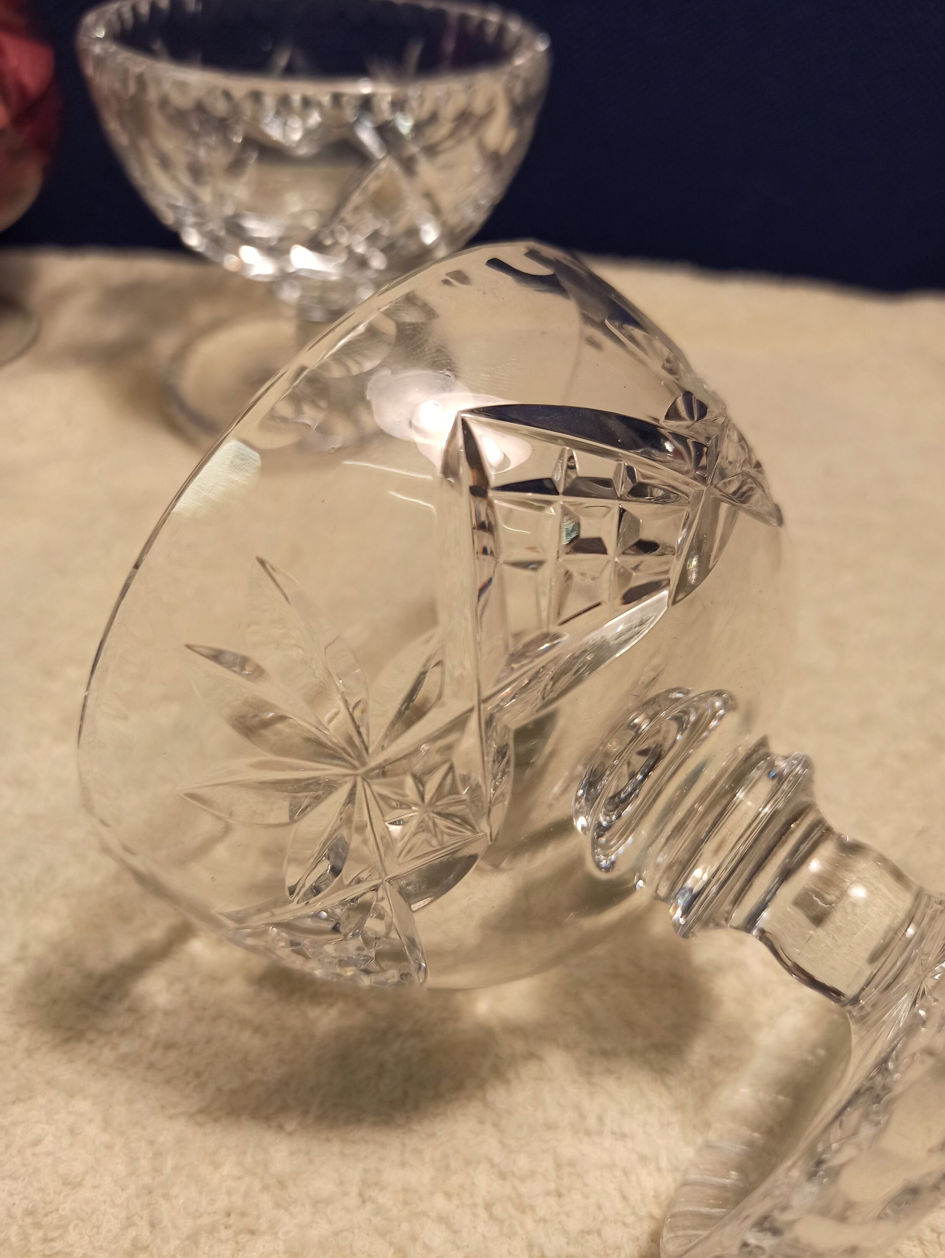 Pair of Lead Crystal Glass Dessert Dishes. - Image 5
