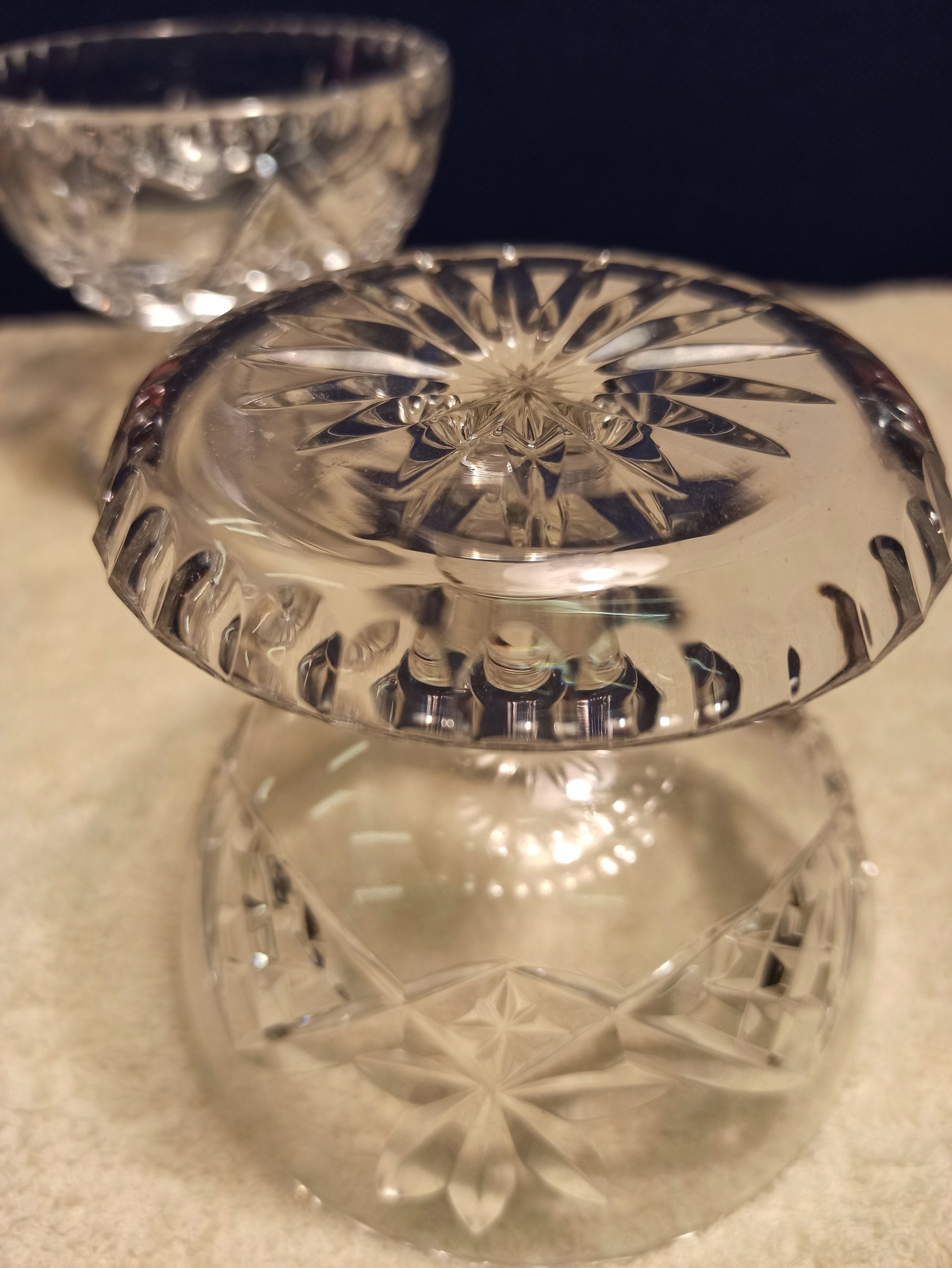 Pair of Lead Crystal Glass Dessert Dishes. - Image 10