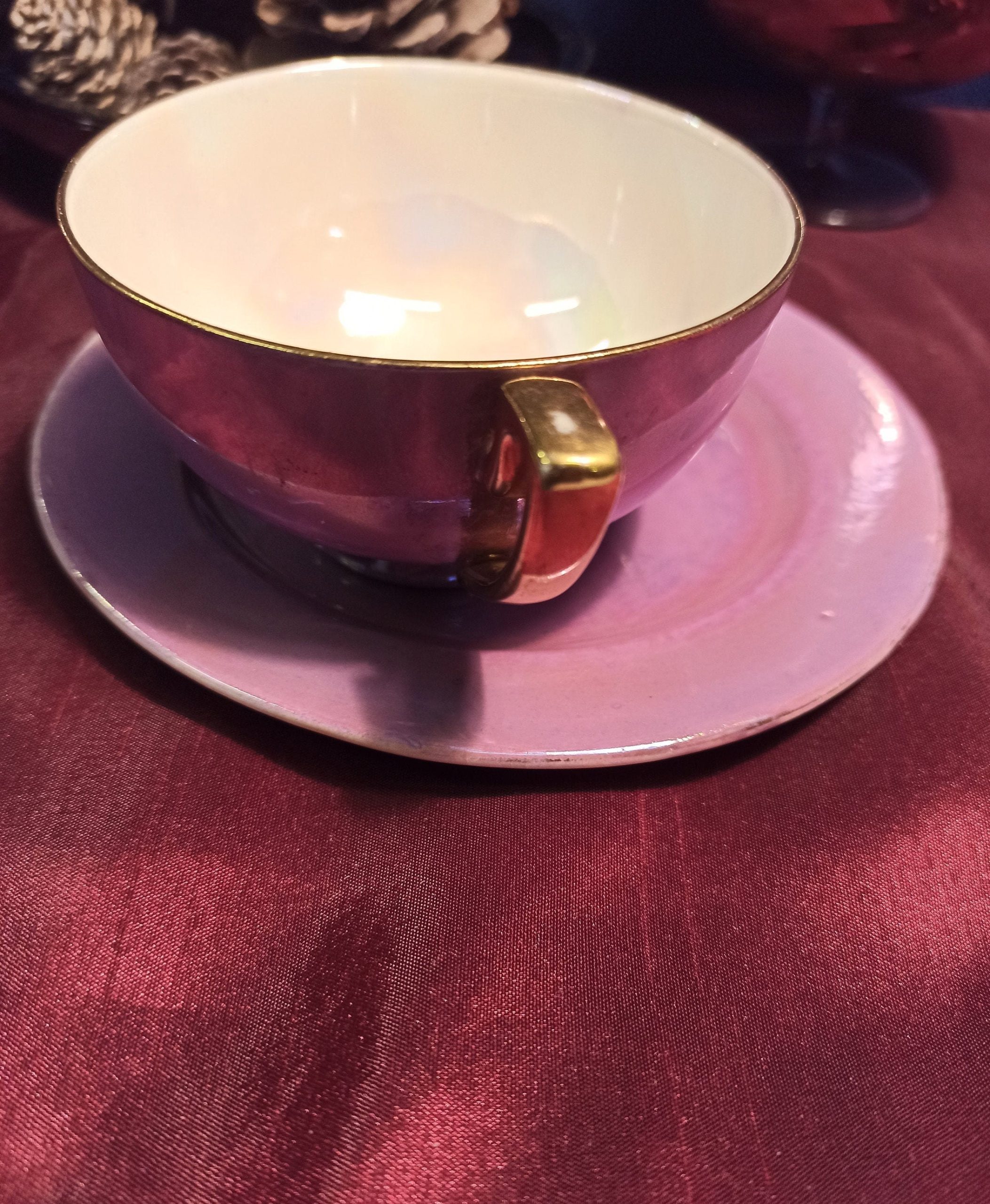 Carlton Ware Lustre Cup and Plate - Image 3