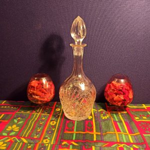 Vintage Slender and Tall Glass Decanter for Wine c1940s