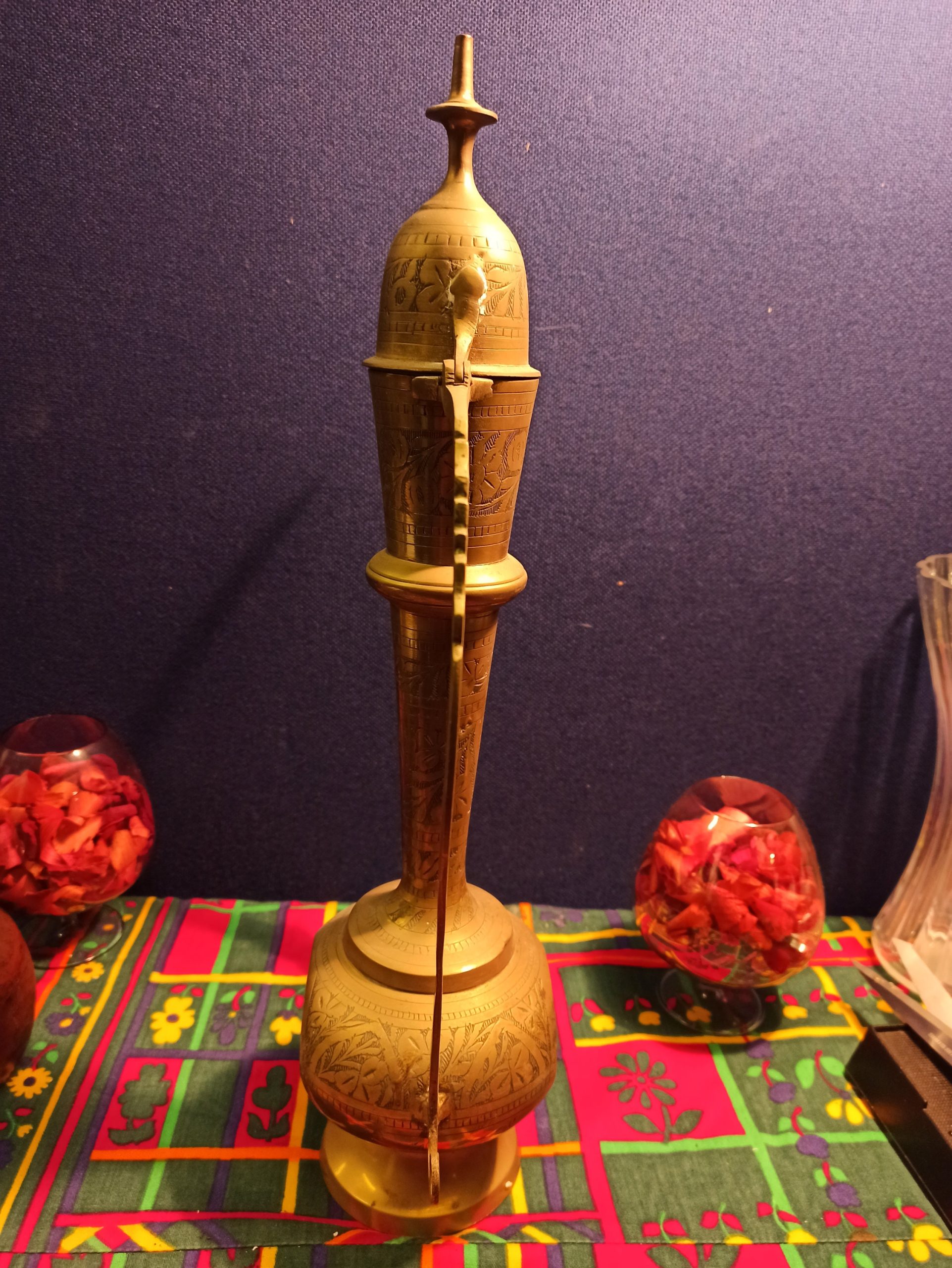 Antique Arabian Brass Jug - Moroccan - Hinged Lid - Good Condition - Image 6